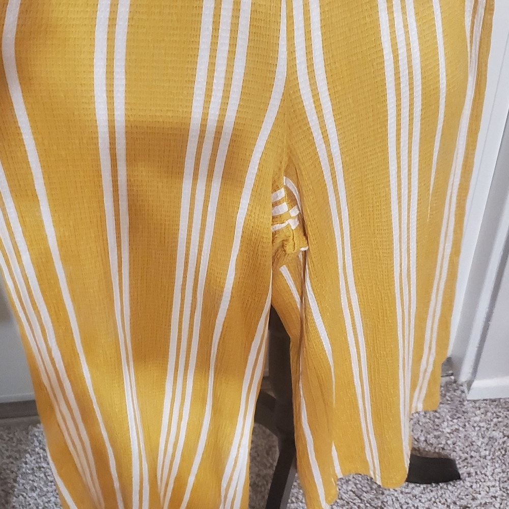 Yellow and white jumpsuit